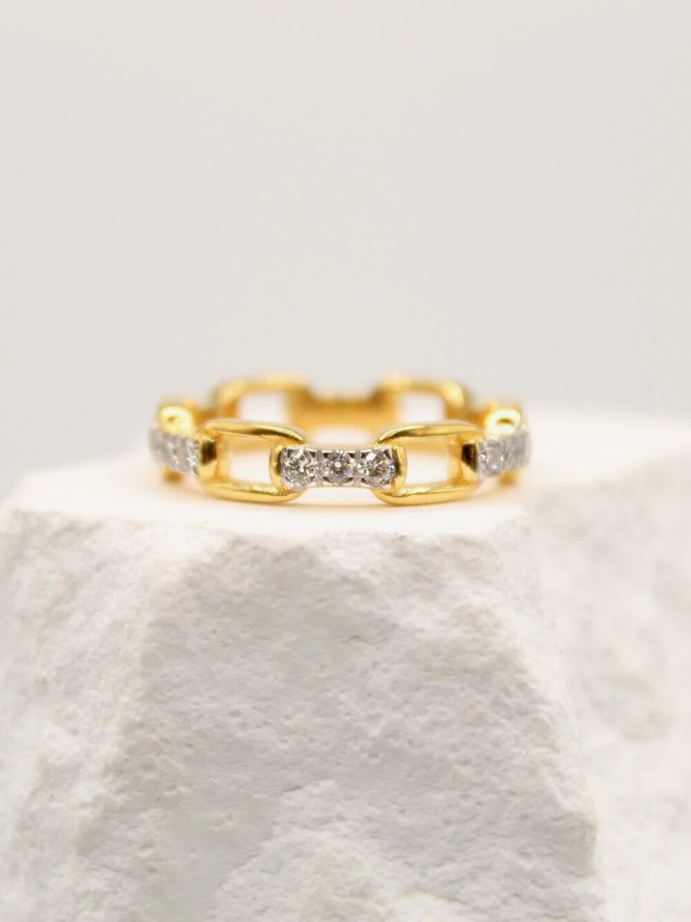 Stackable Vermeil Gold Diamond Rings - Picture 2 of 5